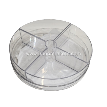 Clear Turntable With Bins